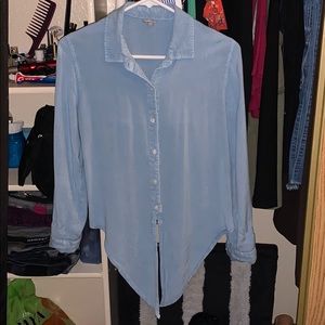 Solid button up tie front